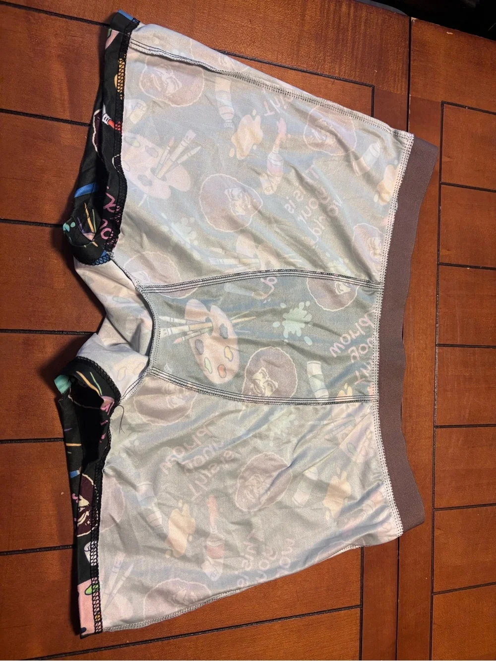 Bob Ross Mens Black Art-Themed Stretch Boxer Briefs Never worn, see pics